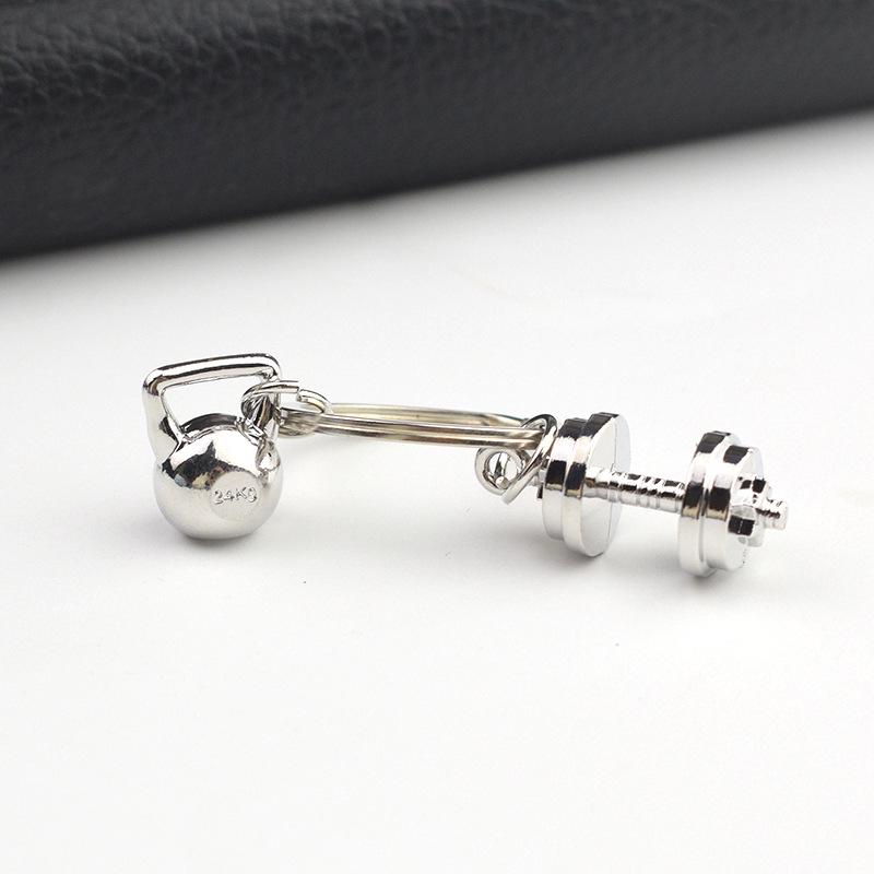 Cross-Border Fitness Gift: Dumbbell Keychain Pendant for Couples