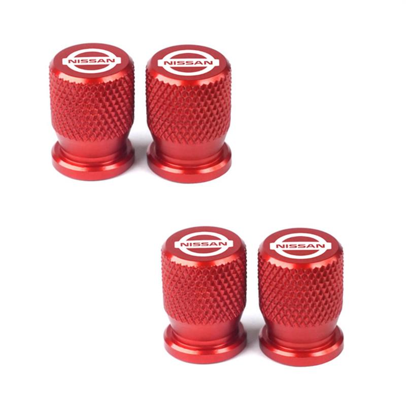 4pcs Car Wheel Tire Valve Caps Aluminum Airtight Covers Badge Emblem for Nissan X-trail Qashqai Note Juke Patrol accessories jbzm1