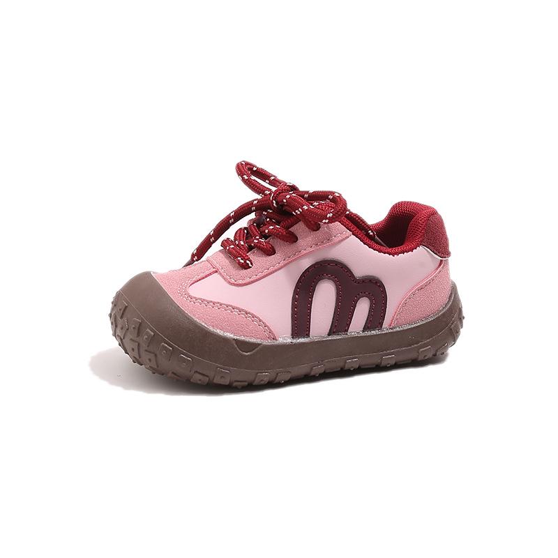 

2026 Spring/Autumn Toddler Sports Shoes - Korean Style, Soft-Soled, Unisex Size 23 - 15cm рожевий