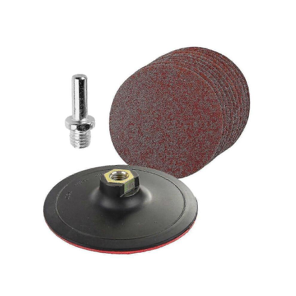 2025 125mm 10-Piece Round Sanding Discs Set with Padded Drilled Adapter for Gravel Shackle Sanding Pads