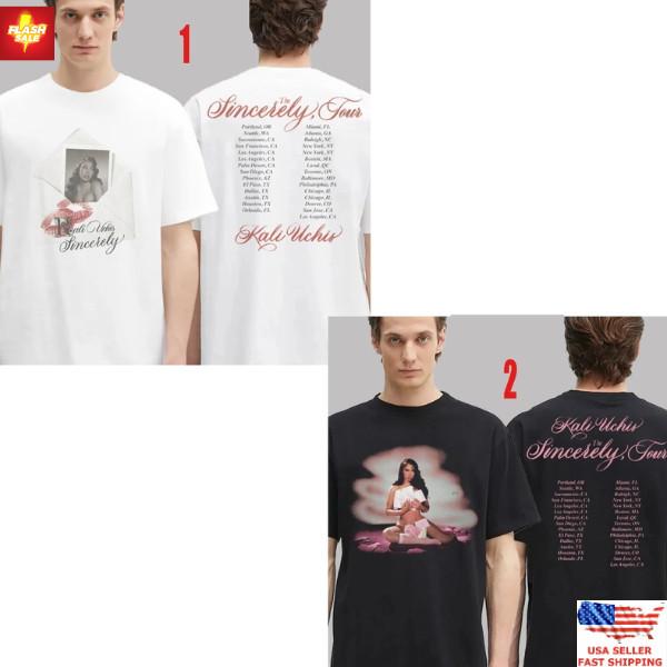 Kali Uchis 25 The Sincerely Tour T-Shirt Two Sided Date Back Concert Unisex Tee Unisex T-Shirt L