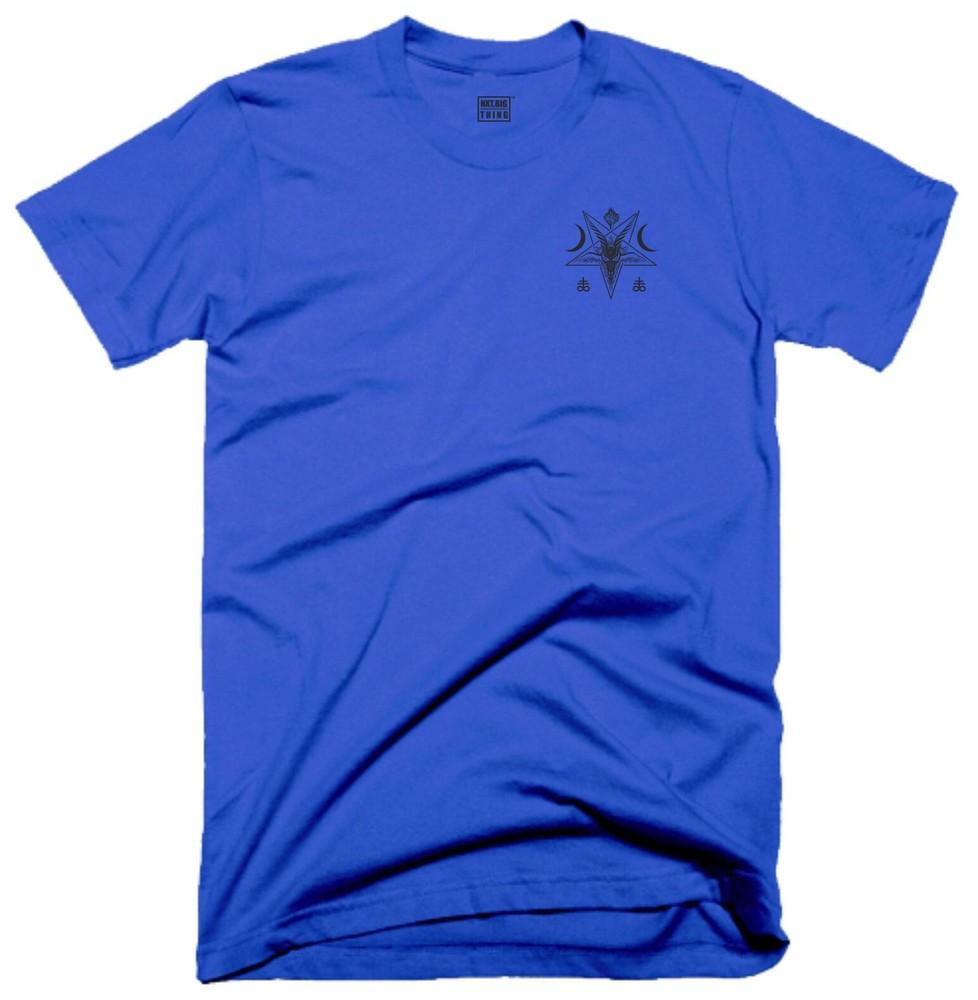 Goat Skull Head T Shirt Small Lucifer Pentagram Devil Demon Satanic Baphomet Top