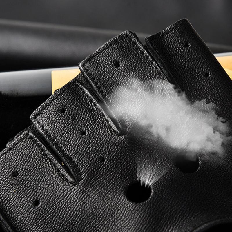 PU Leather Gloves Men Half Finger Fitness Sports Driving Anti-skid Strong Wear-resistant Driving Retro Motorcycle Fashion Glove