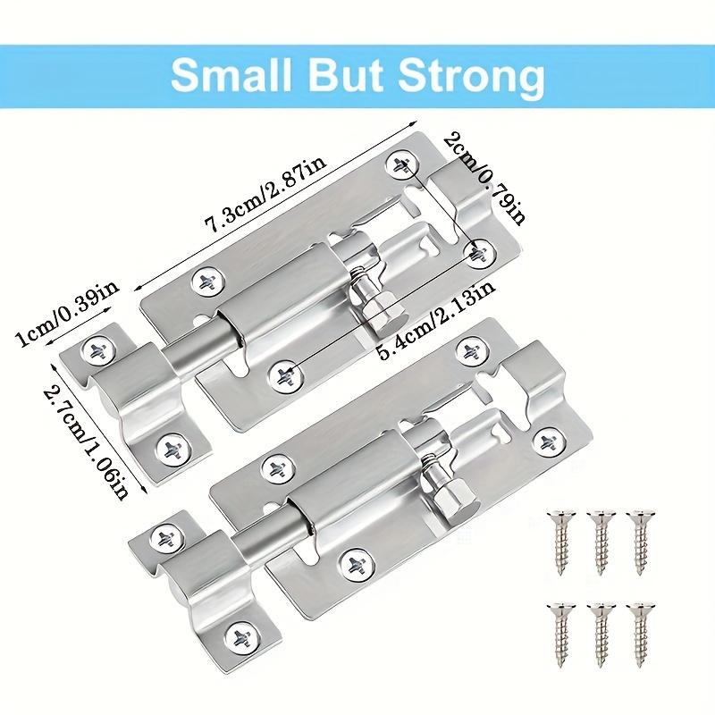 10/20pcs Square Latch Sliding Bolt Locks, Thickened Stainless Steel Door Handles for Security Doors & Windows, with Screws