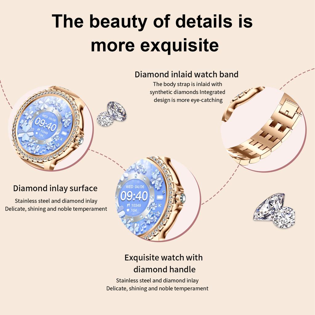 Luxury Women S Smartwatch BT Calling, Health Monitoring, Sleep Tracking, 20+ Sports Modes, Waterproof Fitness Tracker