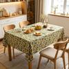 Toalha de Mesa Retangular Macia de Algodão e Linho Lavável Durável para Uso em Cozinha, Sala de Jantar, Festa