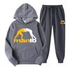 Mens Fleece Hoodie Tracksuit Long Sleeve Athletic Casual BJJ Training Set S-XXXL