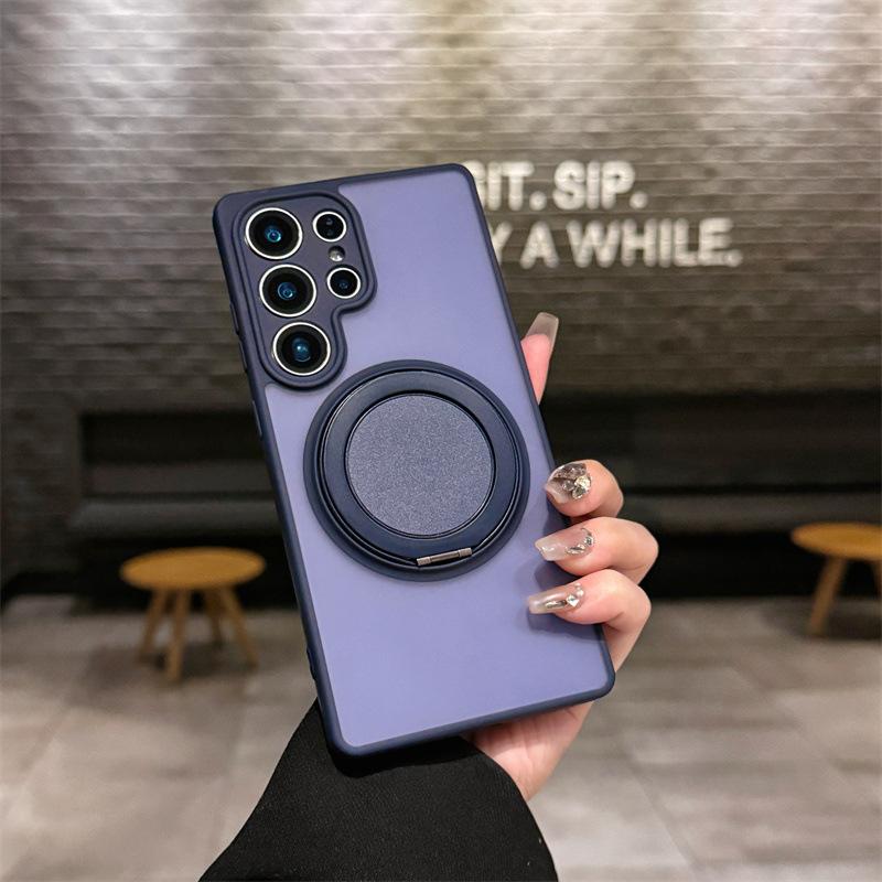Case for Samsung S26 S25 S24 S23 ULTRA PLUS Rotating Bracket Protective Case Magnetic Wireless Charging Tough Shell Plain