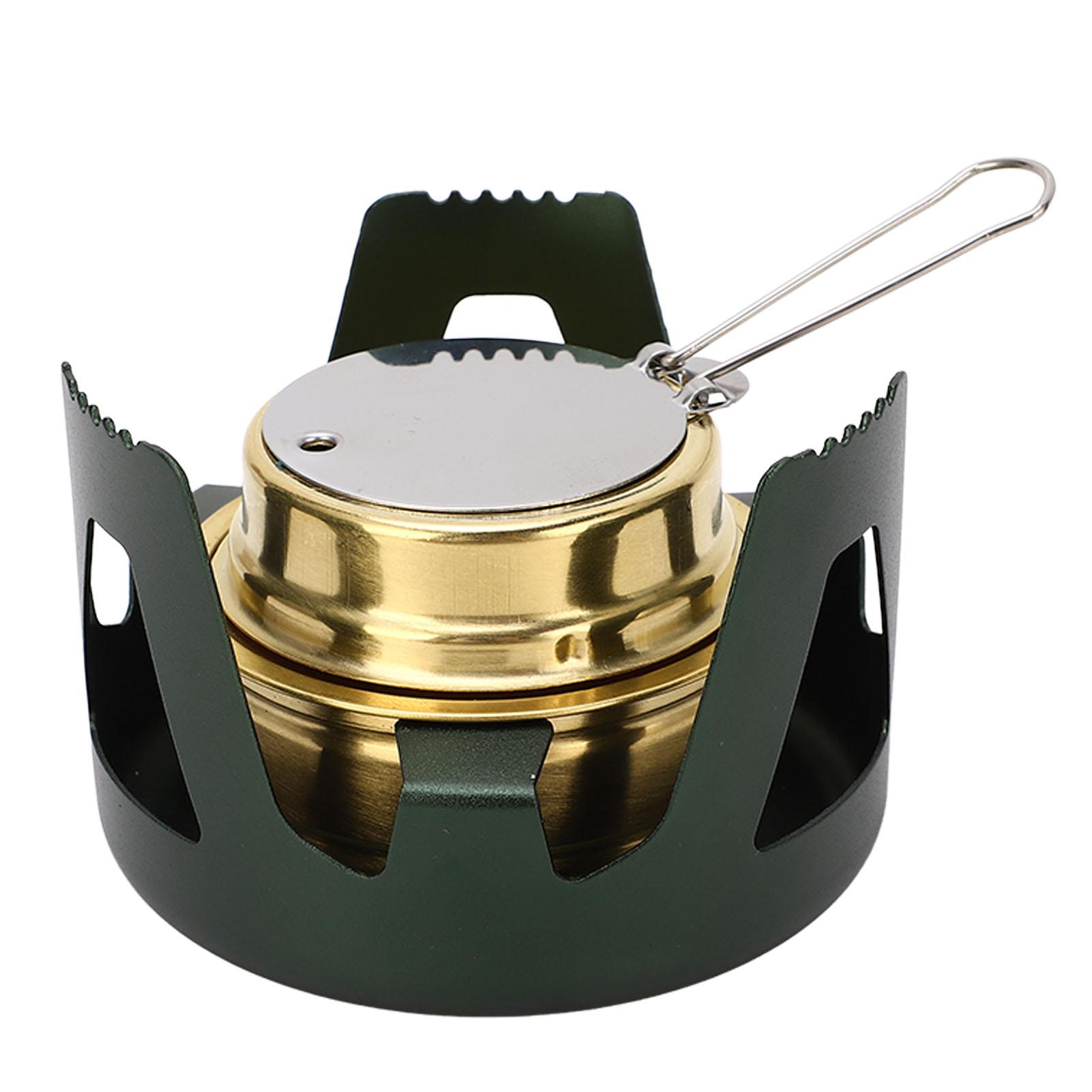 

Mini Alcohol Stove Brass Aluminum Alloy Safe Windproof Portable Widely Used Mini Backpacking Stove