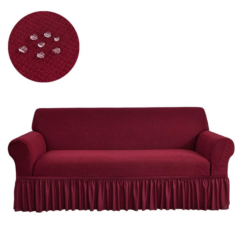 1pc Waterproof Sofa Skirt Covers Stretch Breathable Couch Covers Adjustable Elastic Sofa Slipcovers for Living Room Hotel
