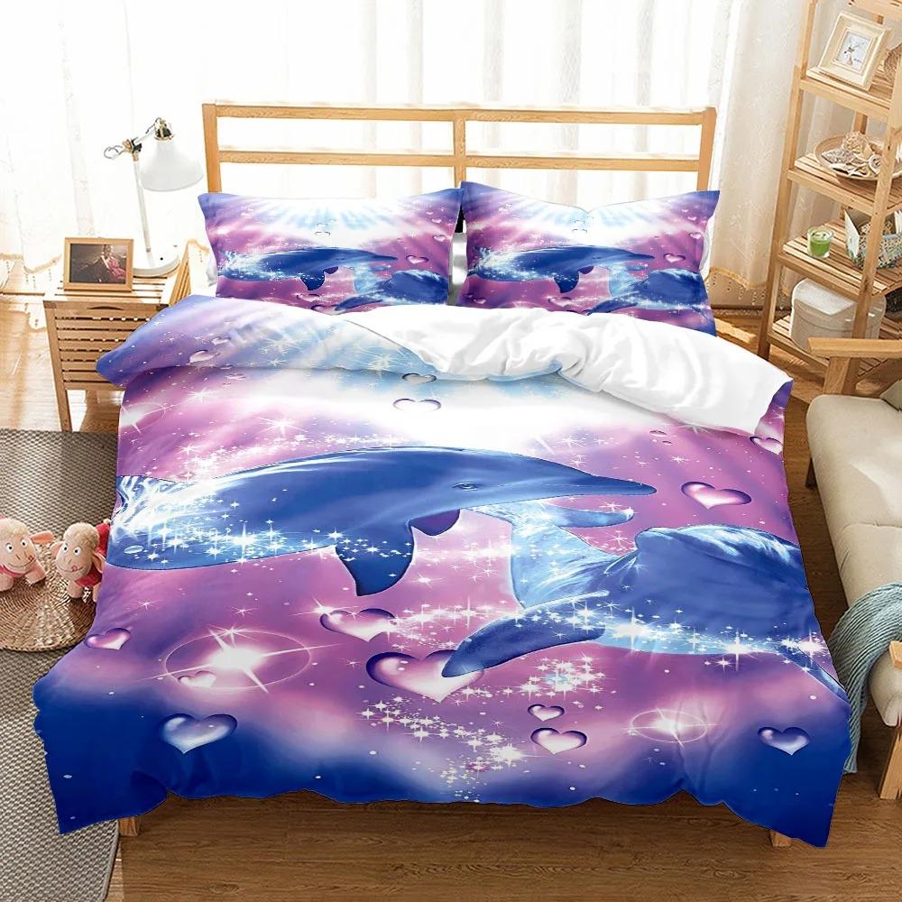 Sunset Gaming Dolphins 3d Bedding Set Single Twin Double Queen King Cal King Size Bed Linen Set