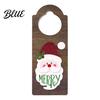 Indoor Holiday Door Ornament Wooden Christmas Hanger, Santa Claus Snowman Stocking Patterns Winter Party Sign Knob for Home Party, Festive Decorations