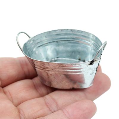 1Set1:12 Poppenhuis Miniatuur Wasbord IJzeren Emmer Badkamer Model Decor Speelgoed Poppenhuis Accessoires