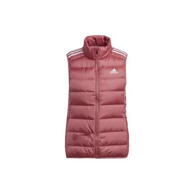Solid Color Three Stripes Logo Zip Stand Collar Lightweight Duck Down Vest Women Vests Warm-Red HK4660