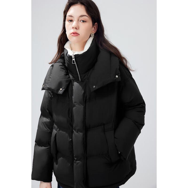 Qiushui Yiren Women's Fashion Big Lapel 90% White Duck Down Winter Puffer Coat