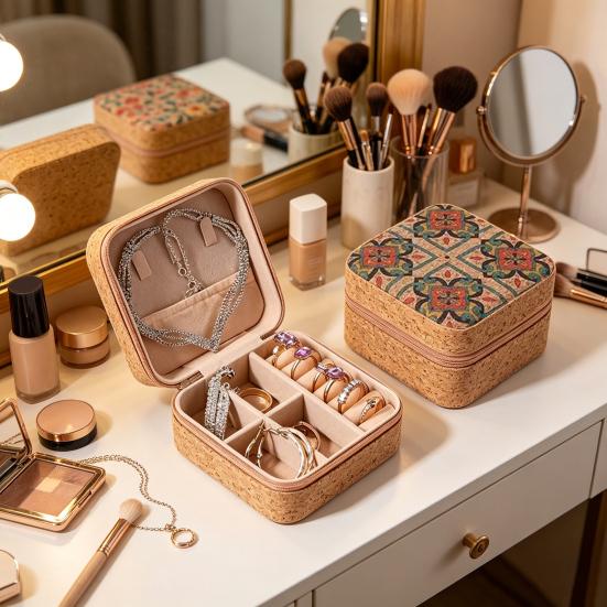 Vintage Jewelry Box, with Soft Interior Organizer, Lightweight Portable Travel Storage Case for Rings Earrings Necklaces