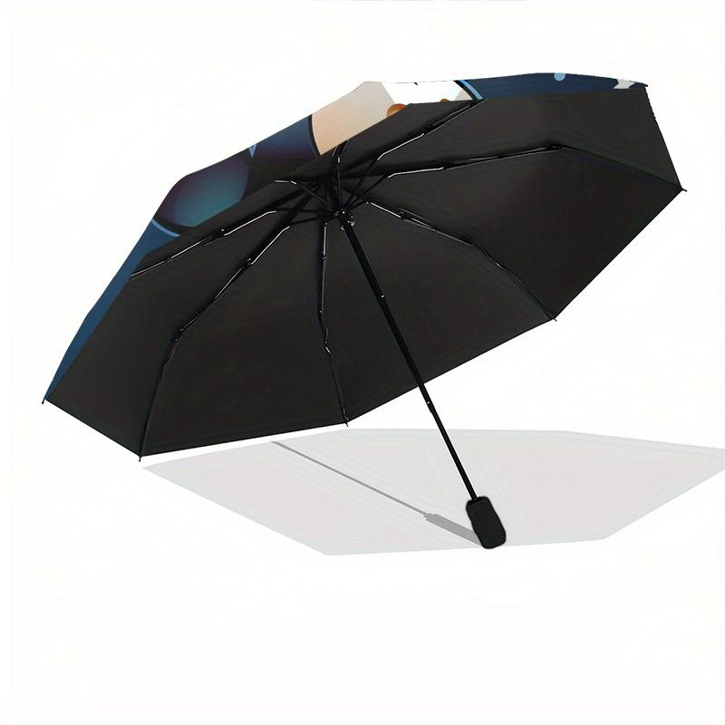 Mickey Mouse,Skateboarding Themed Automatic Opening and Closing Folding Umbrella, Reinforced 8 Ribs, Compact Travel Design, Fashionable Fold