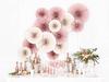 Dotted Paper Plates, White, Rose Gold, 18cm, 6 Pcs