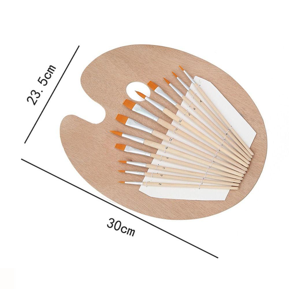 Holz Holz Farbpalette 2 Größen Acryl Paletten Kunstpalette Pinsel Farbpalette