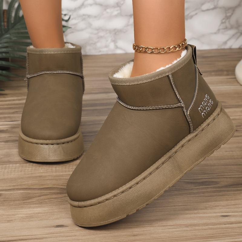 New winter warm snow cotton shoes low-top snow boots with wool inside warm thick-soled comfortable boots