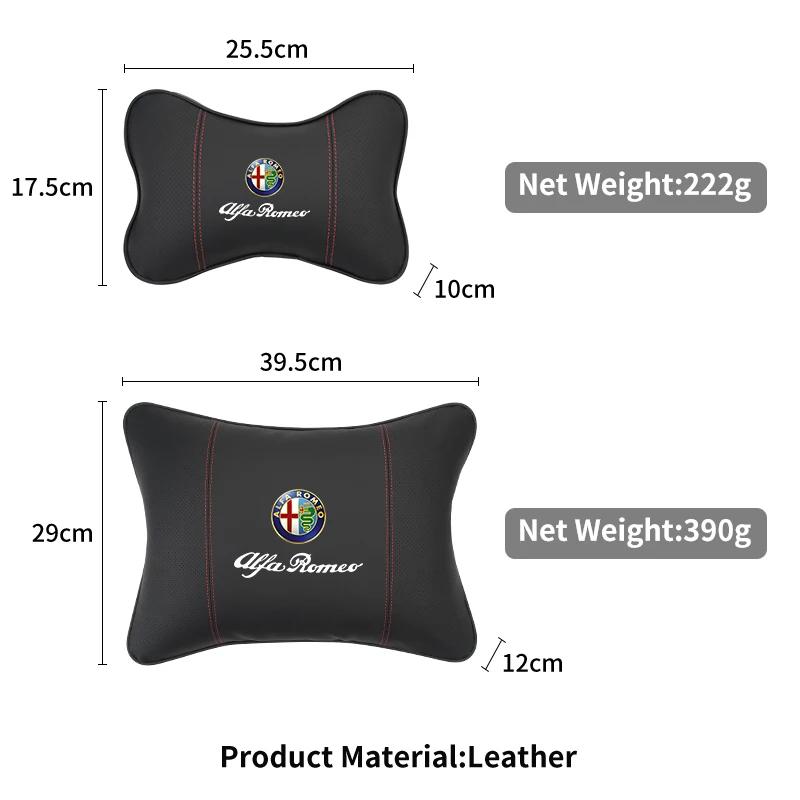 For Alfa Romeo Car Sticker Leather Car Seat Neck And Back Pillow Breathable Accessories For Alfa Romeo 159 Giulietta Giulia 147LG9