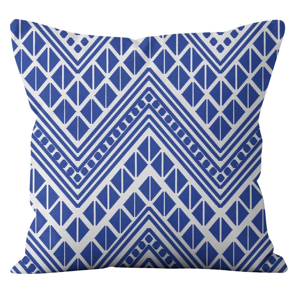 Nordic Style Blue and White Geometric High-end Pattern Pillow Cover Simple and Fashionable Home Sofa Cushion Cover Pillow Cover