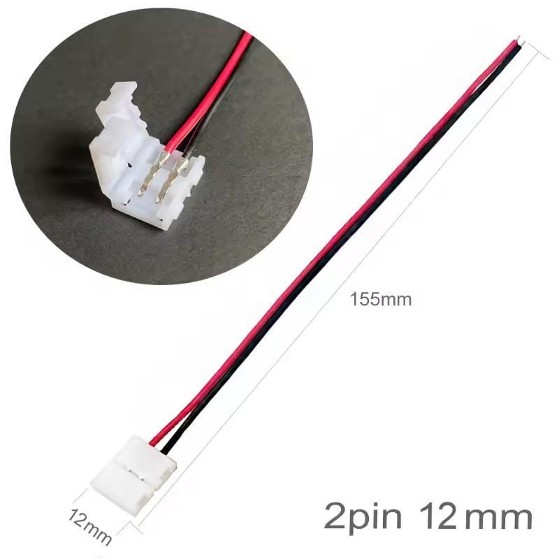 10Pcs 2/3/4/5/6Pin Solderless Led Strip Light Connectors 5Mm 8Mm 10Mm 12Mm For 2835 5050 Led Strip Wire Pcb Ribbon 15.5Cm
