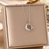 Women's Silver Titanium Steel Necklace with Micro-Inlaid Zircon - Elegant, Durable Clavicle Chain Jewelry