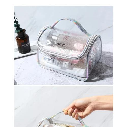 Transparent Travel Makeup Bag Design Large Capacity Cosmetic Organizer Toiletry Pouch for Women with Portable Skincare Storage