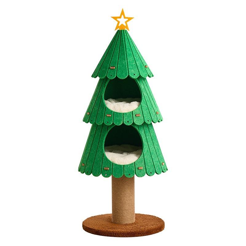 Christmas Tree Cat Climbing Frame Cat Litter Integrated Sisal Cat Scratching Column Resistant To Scratching Crumbs