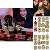Halloween Vintage Bottle Stickers With Pumpkin Head Decor For Party Venue Decoration
