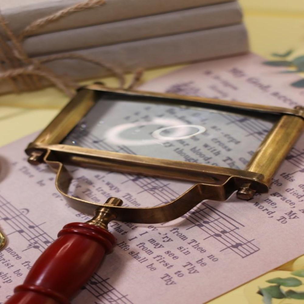 Nautical Brass Red Handled Magnifying Glass Reading Magnifier