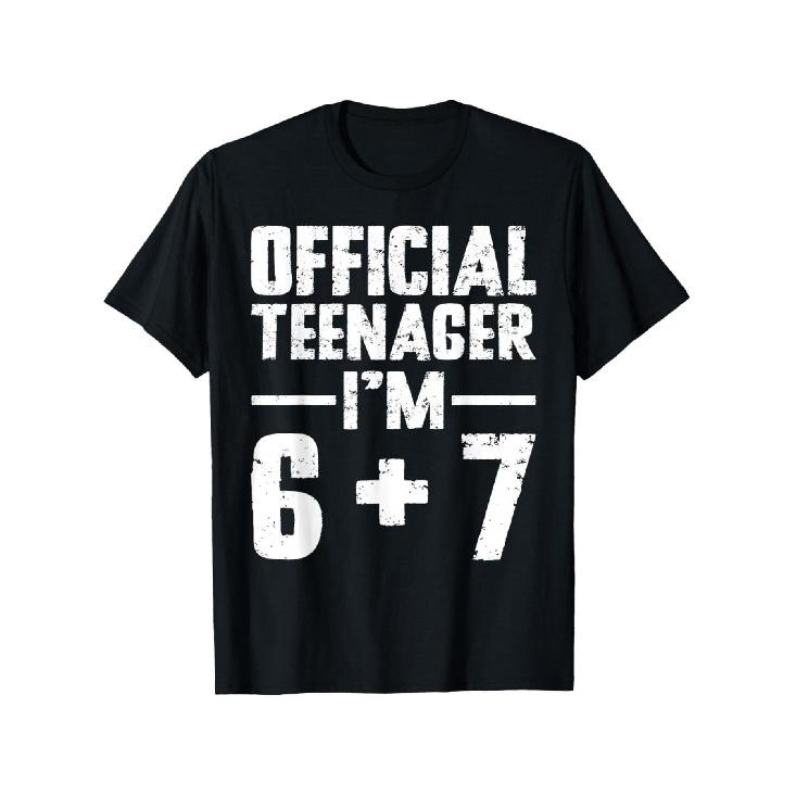 Official Teenager I'M 13Th Birthday 6 7 Meme Six Seven Slang T-Shirtcasual Round Neck Tee for Boys& Girls, Spring Summer Holiday Apparel Clothing,