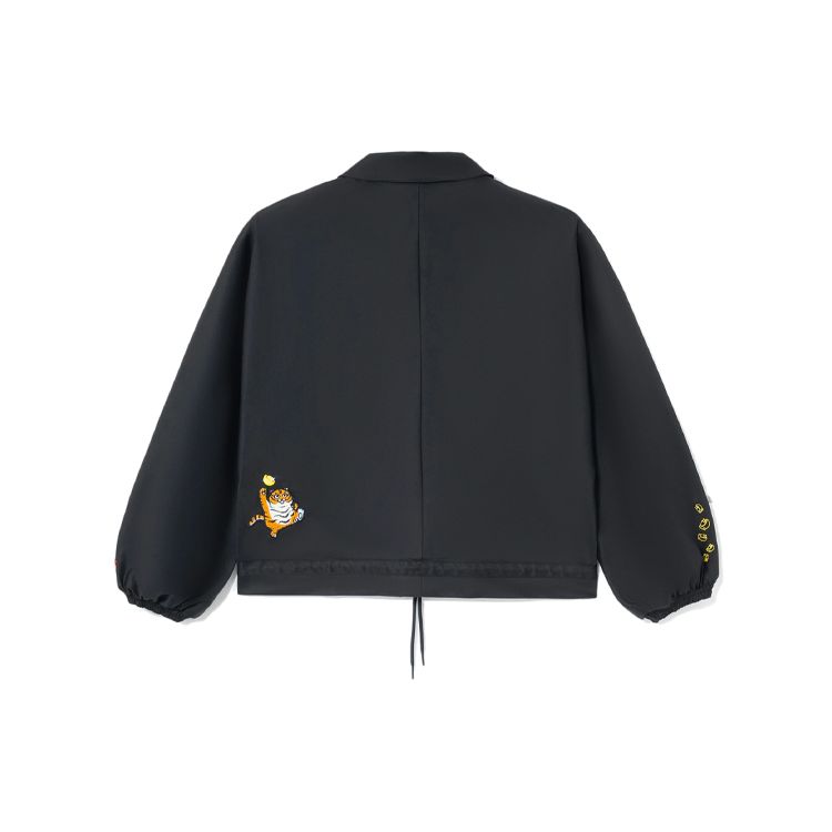 Li-Ning AFDS092-1 Unisex Trendy Fleece Lined Collared Jacket Black