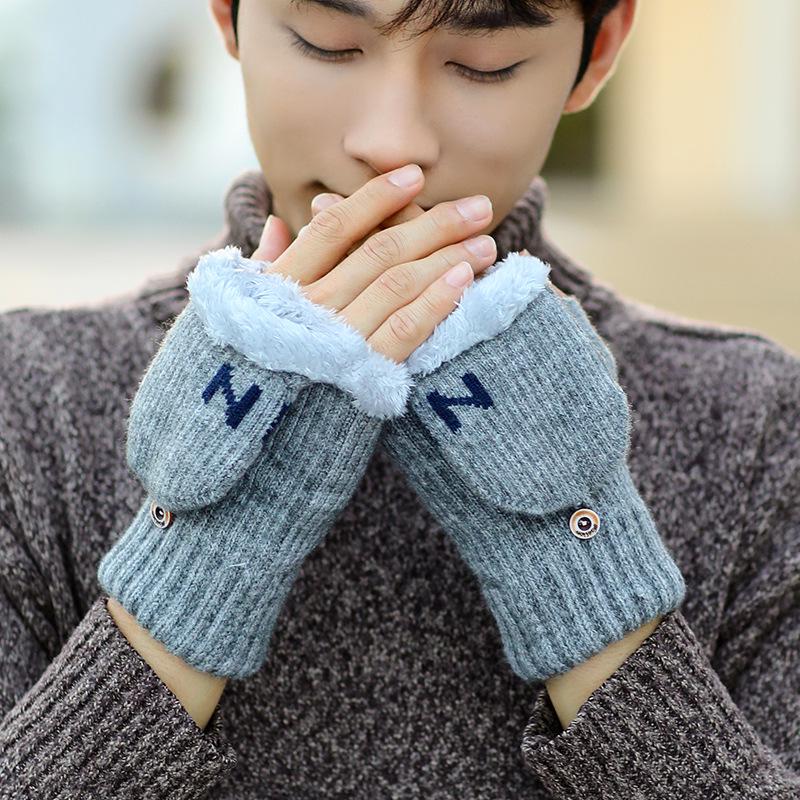 Winter Alpaca Wool Fingerless Gloves for Men, Women, Students - Ideal for Cycling and Writing