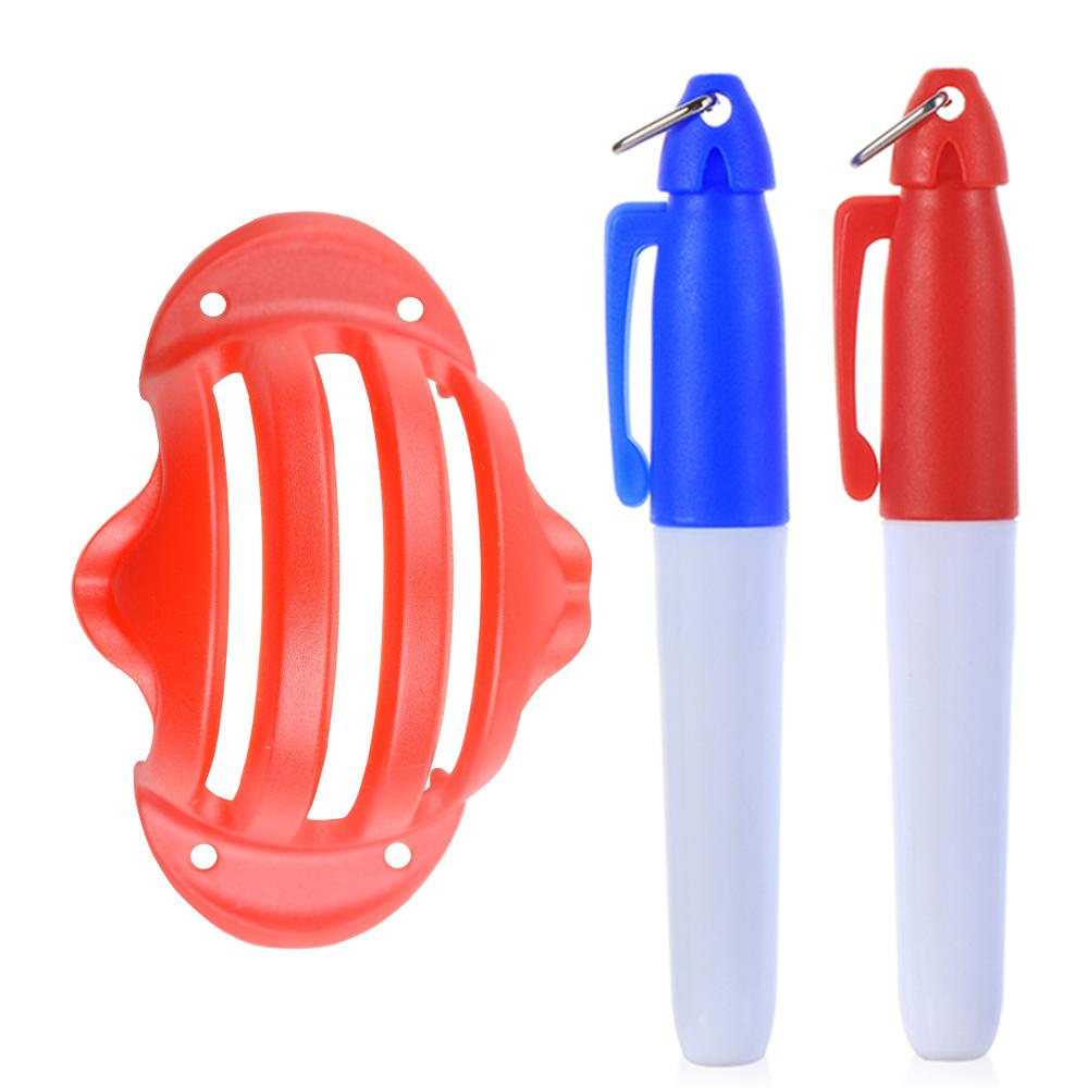 Golf Ball Line Three Line Marking Alignment Push Rod Tool With 2 Golf Ball Marking Pens Golf Marking Accessories