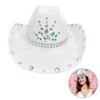 Rhinestones Cowboy Hat for Women Breathable Wide Brims Beach Hat Music Festival Hat Bachelorettes Party Nightclub Hat