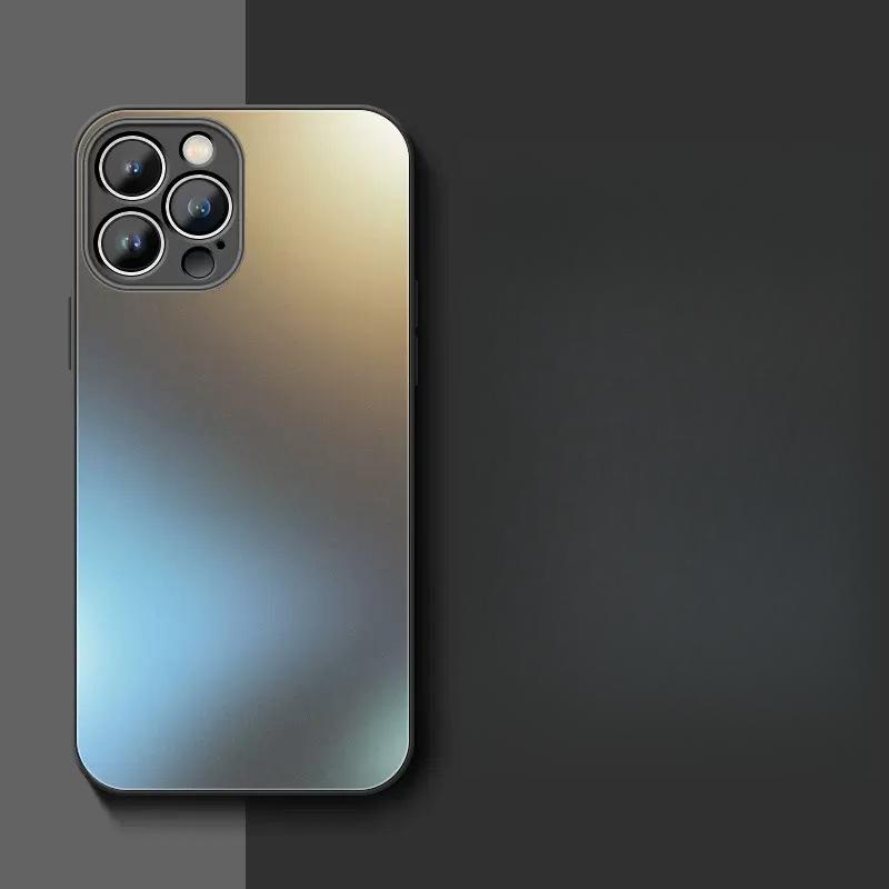 Applicable To Apple 15promax Mobile Phone Case AG Scratch-resistant Frosted Glass Iphone14 Full-pack Anti-fall Silicone Soft Edge