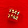Vietnam Sand Gold Mahjong Pendant - National Tide Style, Square Tile Design, Brass Gold Plated with Colorful Enamel for Fashionable Ladies