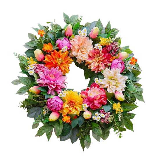 

Венок для входной двери 16 дюймов Искусственный цветочный венок