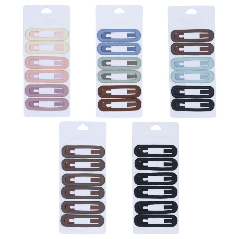 Color Levels Clip Oval Rubber Paint Broken Hairpin Frosted Texture Bb Clip Clip Hairpin Hair Accessories