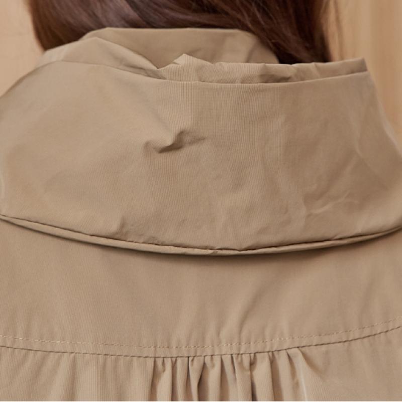 MAXZA Stripe Banding Shirring String High Neck Jumper Ze10qj007nh