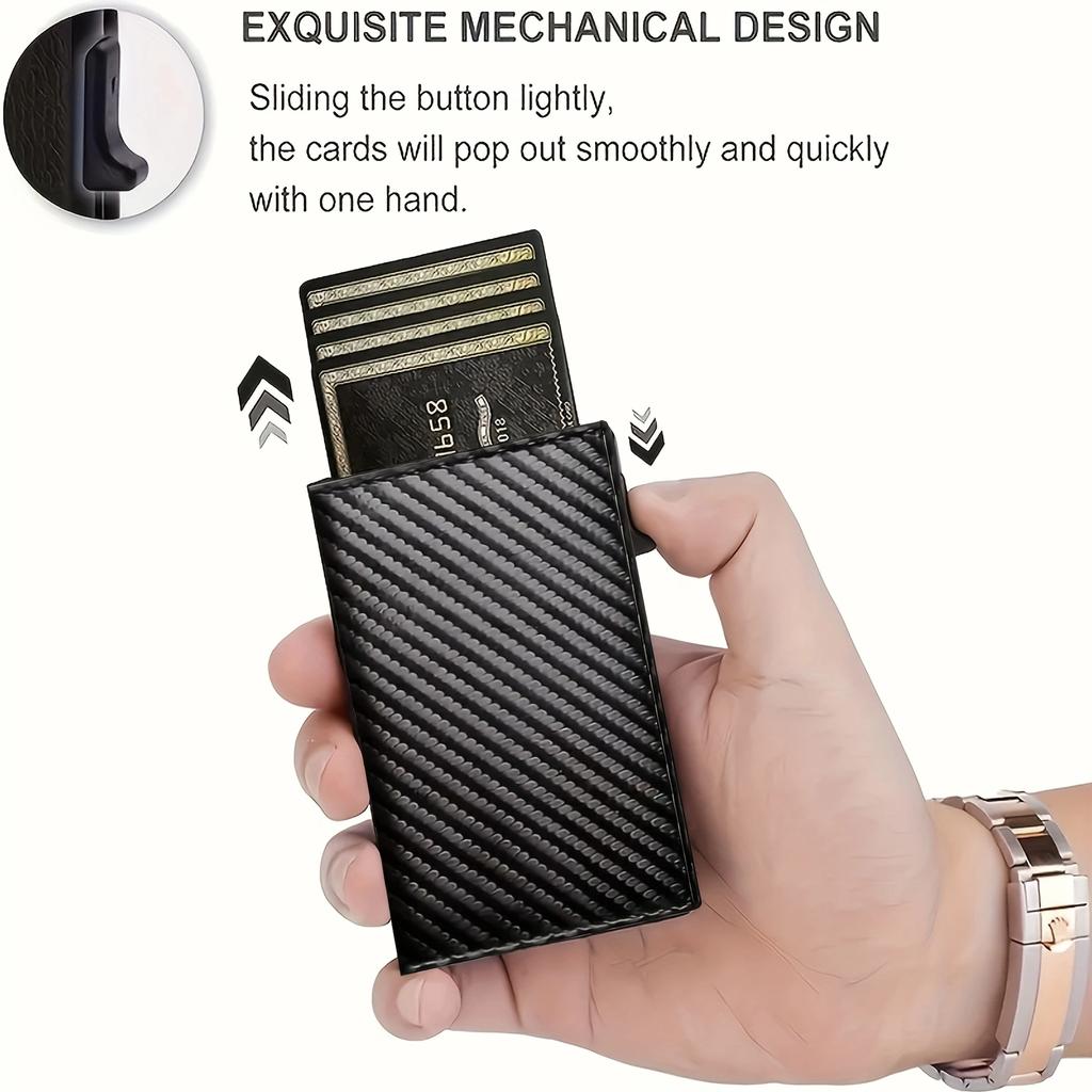 RFID Carbon Fiber Magnetic Wallet Men's Card Holder Slim Wallet Leather Wallet For Apple Air Tag Wallet - The Ideal Gift for Men