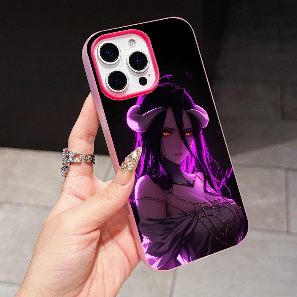 Overlord Albedo Jelly Doppelschicht Rosenrot Handyhülle für iPhone 17 16 15 14 13 12 11 Air Pro Max Plus Schutz