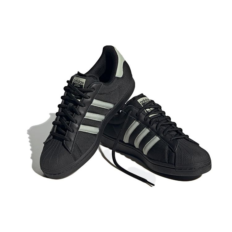 Adidas Originals Superstar Fabric Leather Casual Low-Top Sneakers Unisex Sneakers Black Gray IE1829