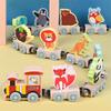Kids Magnetic Wooden Train Learning Numbers Color Train Set Puzzle Toys for Boys Girls Birthday Xmas Gift