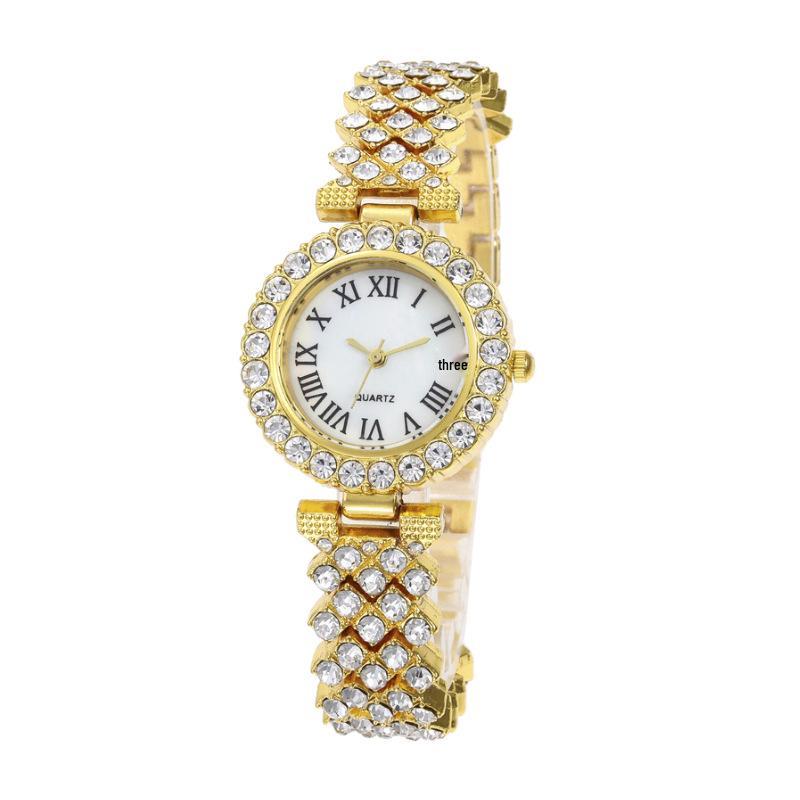 Women's Roman Numeral Rhinestone Quartz Bracelet Watch