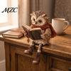 Lezende Uil Decor Vintage Beeldje, Boekenplank Zitter met Boek, Beeldje met Ronde Bril voor Boekenplank, Schouw, Huis, Kantoor, Cadeau Lezer Vormig