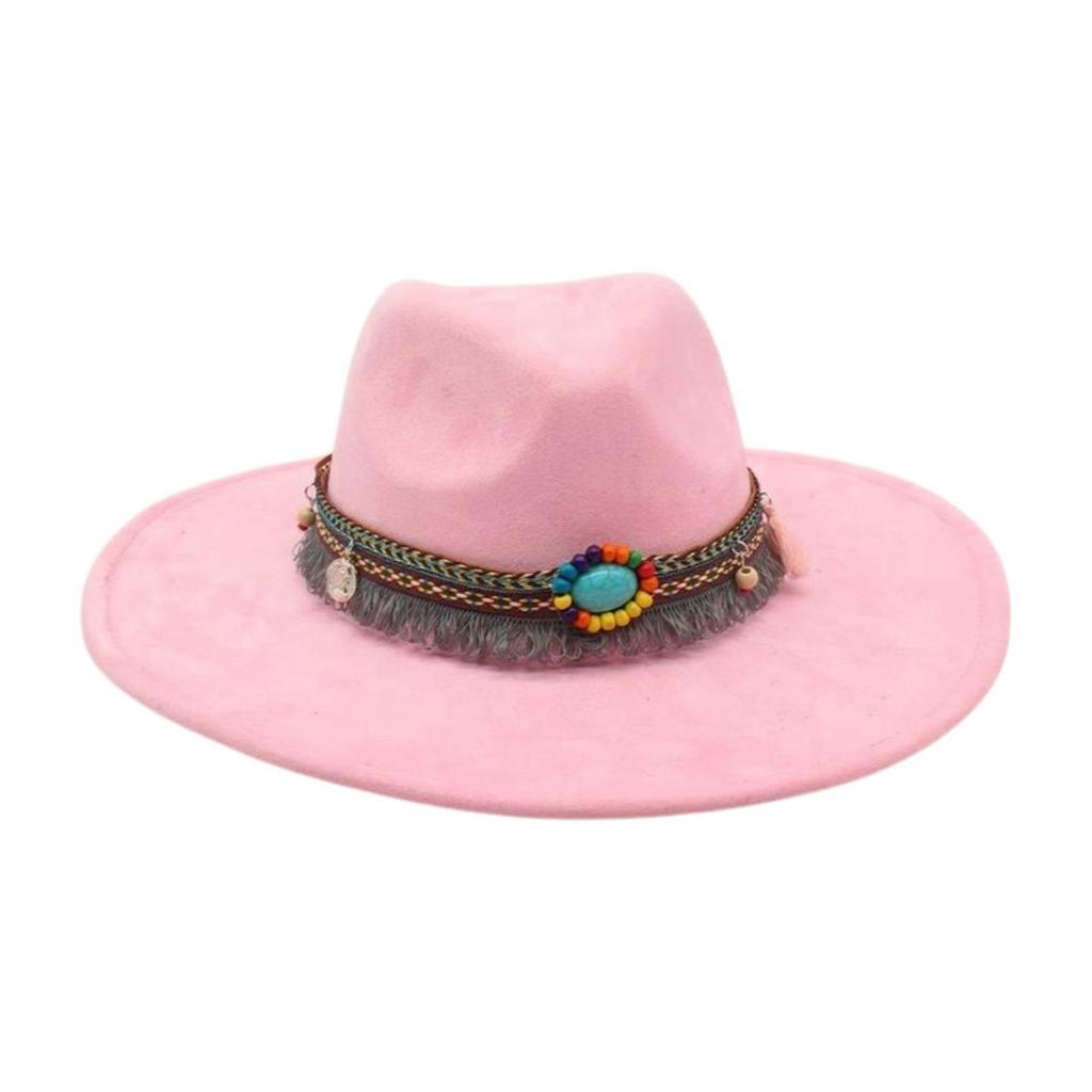 Round Flat Brim French Ethnic Style High-End Top Hat New Stage Jazz Hat Western Cowboy Hat