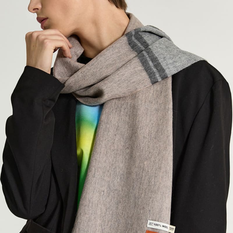 

RECLOW RECLOW двухцветный серый шарф из 100% шерсти Not selected